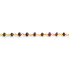 3mm Mystic Ruby Plain Rondelle Gold Chain - The Bead Traders