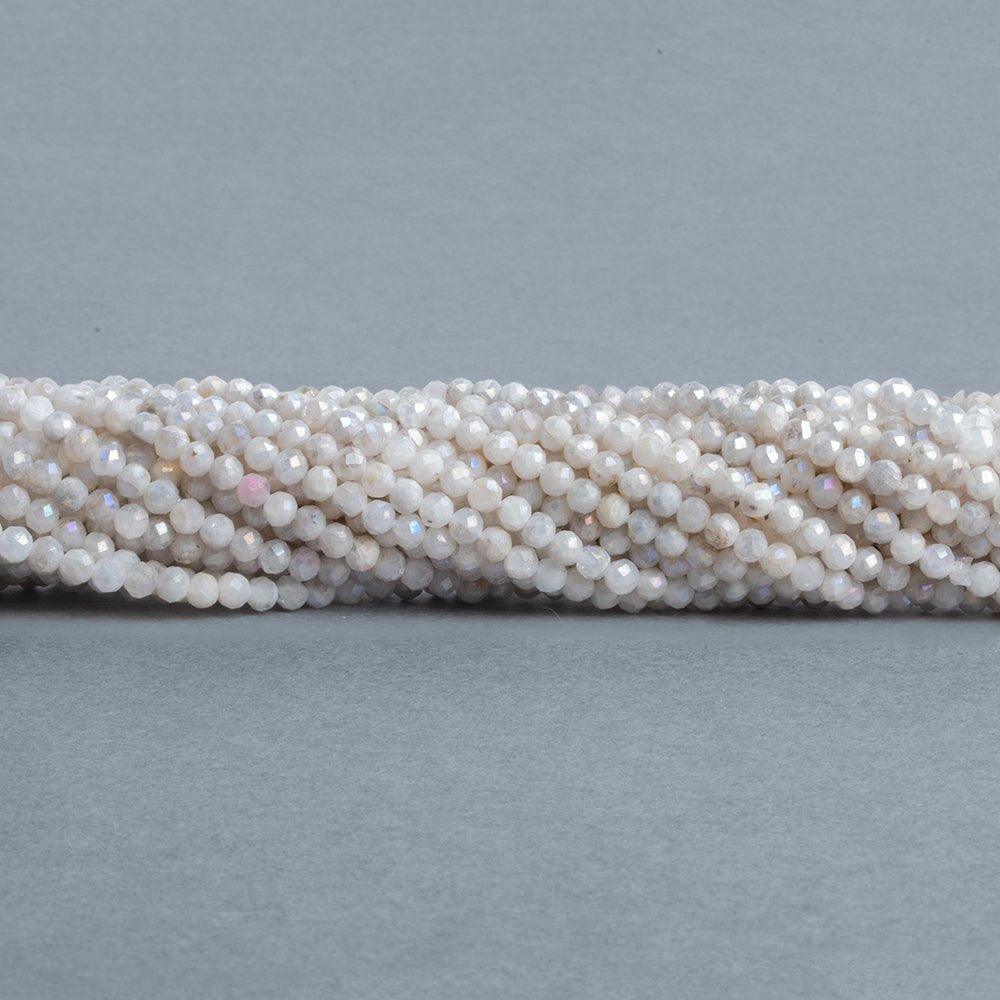 3mm Mystic White Quartz Microfaceted Rounds 12 inch 115 beads - The Bead Traders