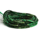3mm Natural Brazilian Emerald Rondelles 16 inch 225 beads - The Bead Traders