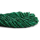 3mm Natural Malachite Plain Rounds 15 inch 125 beads - The Bead Traders