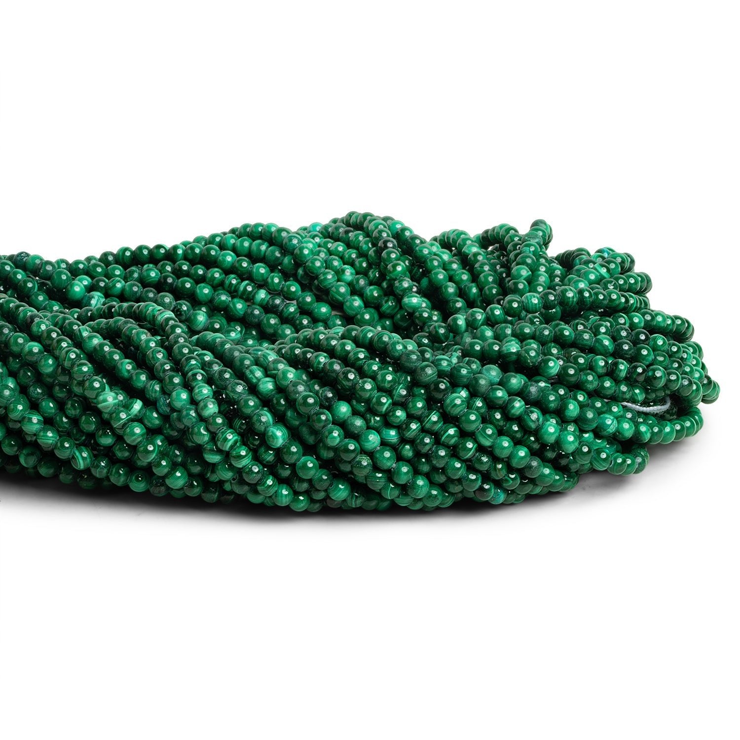 3mm Natural Malachite Plain Rounds 15 inch 125 beads - The Bead Traders
