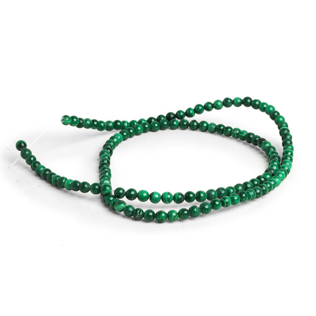 3mm Natural Malachite Plain Rounds 15 inch 125 beads - The Bead Traders