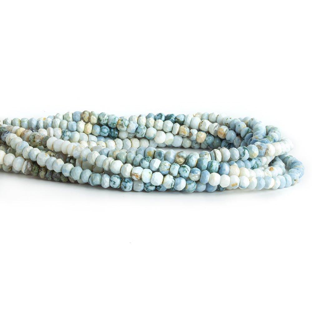 3mm Owyhee Blue Opal Faceted Rondelles 13 inch 95 beads - The Bead Traders