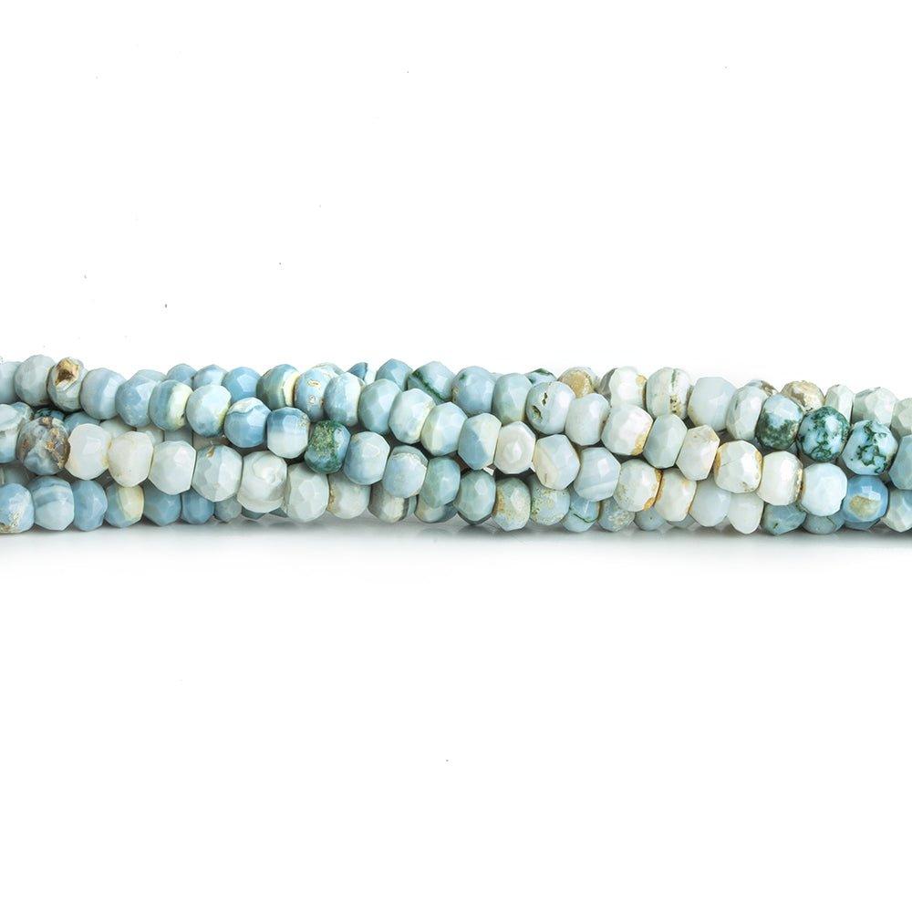3mm Owyhee Blue Opal Faceted Rondelles 13 inch 95 beads - The Bead Traders