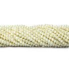 3mm Pale Yellow Shell Pearl micro faceted round beads 13 inch 133 pieces - The Bead Traders