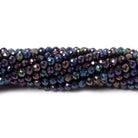 3mm Peacock Metallic Black Spinel Micro faceted rounds 13 inch 128 beads - The Bead Traders