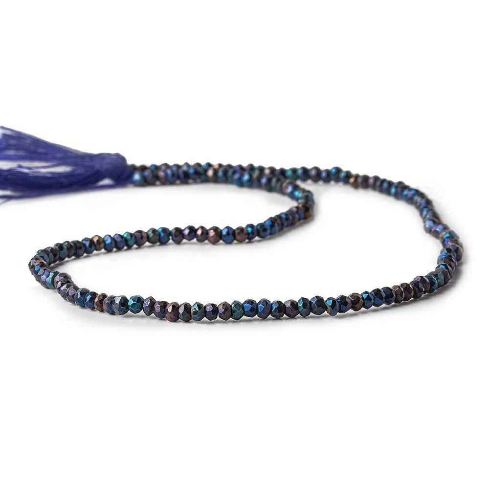 3mm Peacock Mystic Spinel Faceted Rondelle Beads 13 inch 150 pieces - The Bead Traders