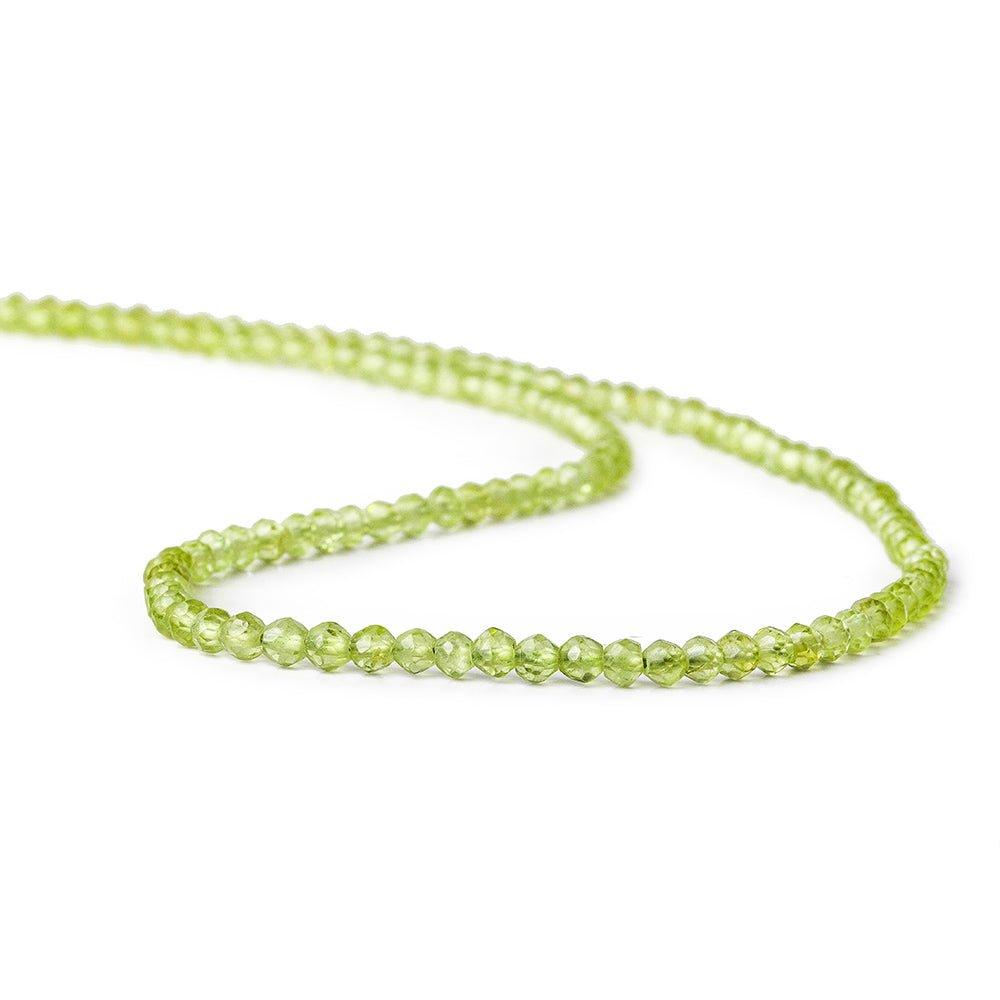 3mm Peridot Beads Faceted Round Beads 16 inch - The Bead Traders
