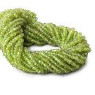 3mm Peridot Faceted Rondelle Beads 13 inch 150 beads - Lot of 18 strands - The Bead Traders