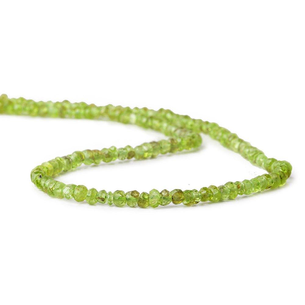 3mm Peridot Faceted Rondelle Beads 13 inch 150 beads - Lot of 18 strands - The Bead Traders