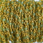 3mm Peridot Faceted Rondelle Gold Chain 37 beads - The Bead Traders