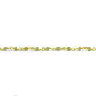 3mm Peridot Faceted Rondelle Gold Chain 37 beads - The Bead Traders