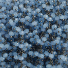 3mm Periwinkle Crystal rondelle Black Dangling Chain by the foot 97 beads - The Bead Traders