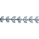 3mm Periwinkle Crystal rondelle Black Dangling Chain by the foot 97 beads - The Bead Traders