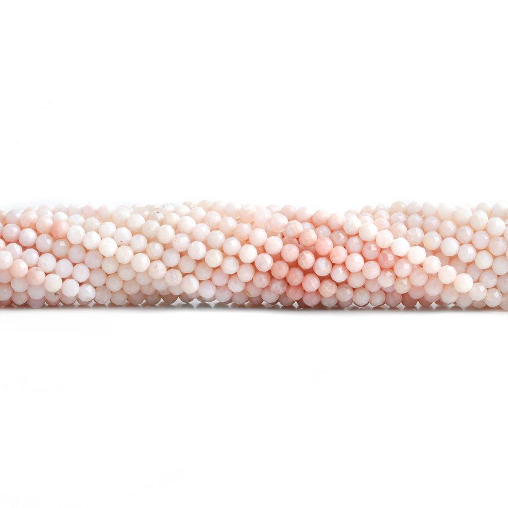 3mm Pink Peruvian Opal Faceted Round Beads 13 inch 140 pieces - The Bead Traders