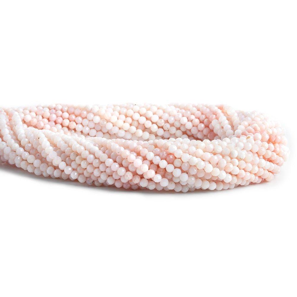 3mm Pink Peruvian Opal Faceted Round Beads 13 inch 140 pieces - The Bead Traders