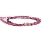 3mm Pink Tourmaline Faceted Rondelles 14 inch 150 beads - The Bead Traders