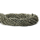 3mm Pyrite Faceted Rondelle Beads, 12.5 inch 129 pieces - The Bead Traders