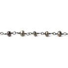 3mm Pyrite faceted rondelle Black Gold Chain by the foot 33 pieces - The Bead Traders