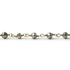 3mm Pyrite faceted rondelle Gold plated Chain by the foot - The Bead Traders