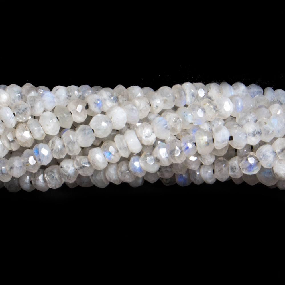3mm Rainbow Moonstone faceted rondelle beads 13 inch 165 pieces - The Bead Traders