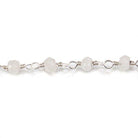 3mm Rainbow Moonstone faceted rondelle Silver Chain by the foot- 16ft lot - The Bead Traders