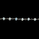 3mm Rainbow Moonstone faceted rondelle Silver plated Chain by the foot - The Bead Traders