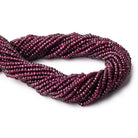 3mm Rhodolite Garnet Handcut Rondelles 14 inch 146 beads - The Bead Traders