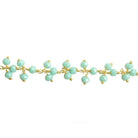 3mm Robin's Egg Blue Crystal rondelle Gold Dangling Chain by the foot 97 beads - The Bead Traders