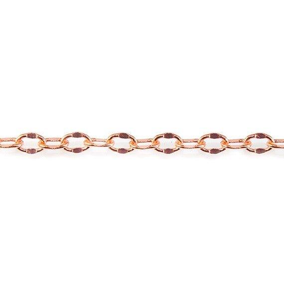3mm Rose Gold plated Divot Oval Chain sold by the foot - The Bead Traders
