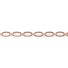 3mm Rose Gold plated Drawn Oval & Link Chain by the Foot - The Bead Traders