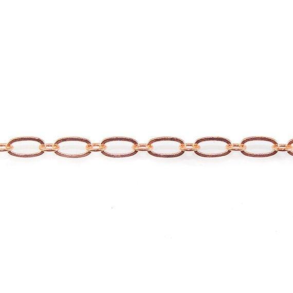 3mm Rose Gold plated Drawn Oval & Link Chain by the Foot - The Bead Traders