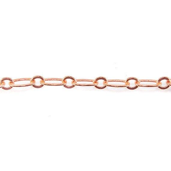 3mm Rose Gold plated Drawn Oval & Link Chain by the Foot - The Bead Traders