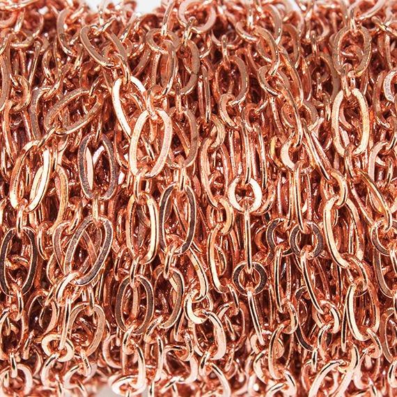 3mm Rose Gold plated Drawn Oval & Link Chain by the Foot - The Bead Traders