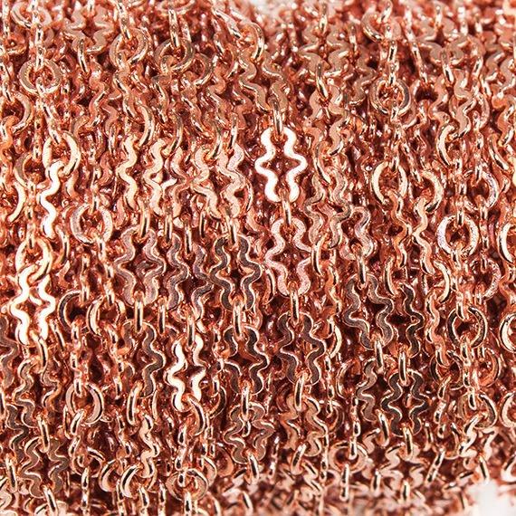3mm Rose Gold plated Fancy Cross Link Chain by the Foot - The Bead Traders