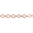 3mm Rose Gold plated Flat Round Link Chain by the Foot - The Bead Traders