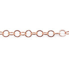 3mm Rose Gold plated Flat Round Link Chain sold by the foot - The Bead Traders