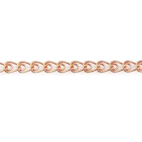 3mm Rose Gold plated Loop Link Chain by the Foot - The Bead Traders
