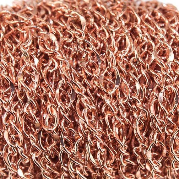 3mm Rose Gold Plated Oval & Twist Link Chain 3 Feet