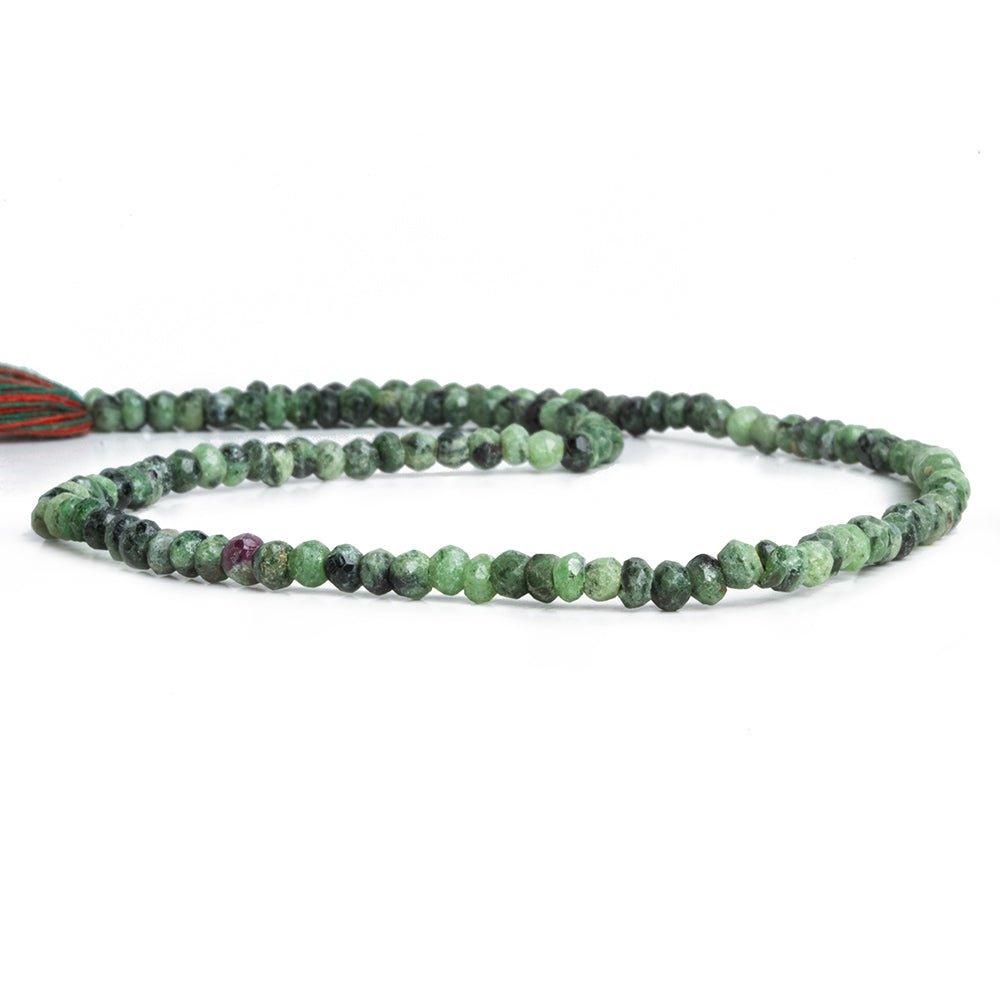 3mm Ruby in Zoisite Faceted Rondelle Beads 13 inch 120 pieces - The Bead Traders
