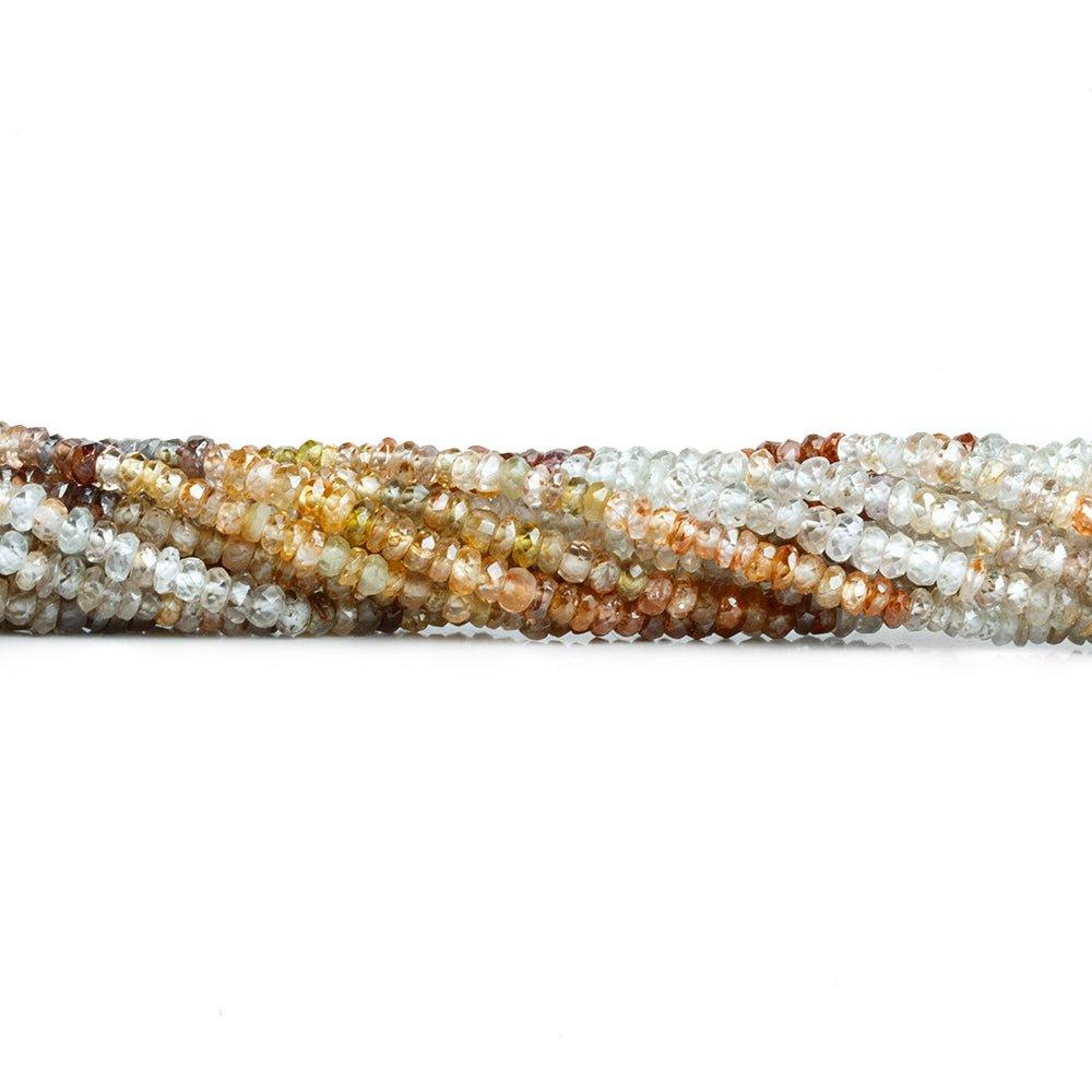 3mm Sapphire and Zircon faceted rondelle beads 16 inch 246 pcs - The Bead Traders