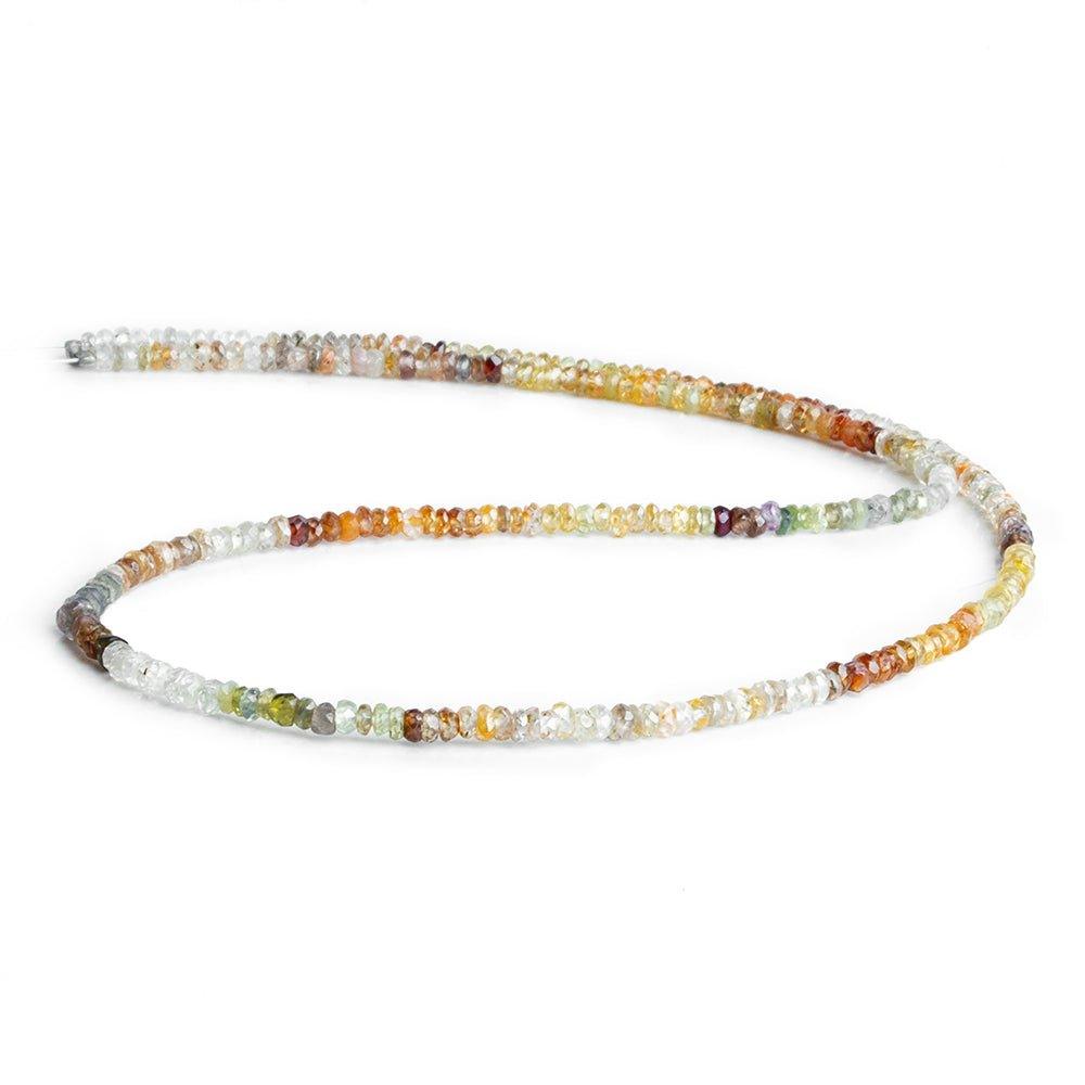 3mm Sapphire and Zircon faceted rondelle beads 16 inch 246 pcs - The Bead Traders