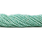 3mm Sea Aqua Shell Pearl micro faceted round beads 13 inch 133 pieces - The Bead Traders