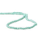 3mm Sea Aqua Shell Pearl micro faceted round beads 13 inch 133 pieces - The Bead Traders