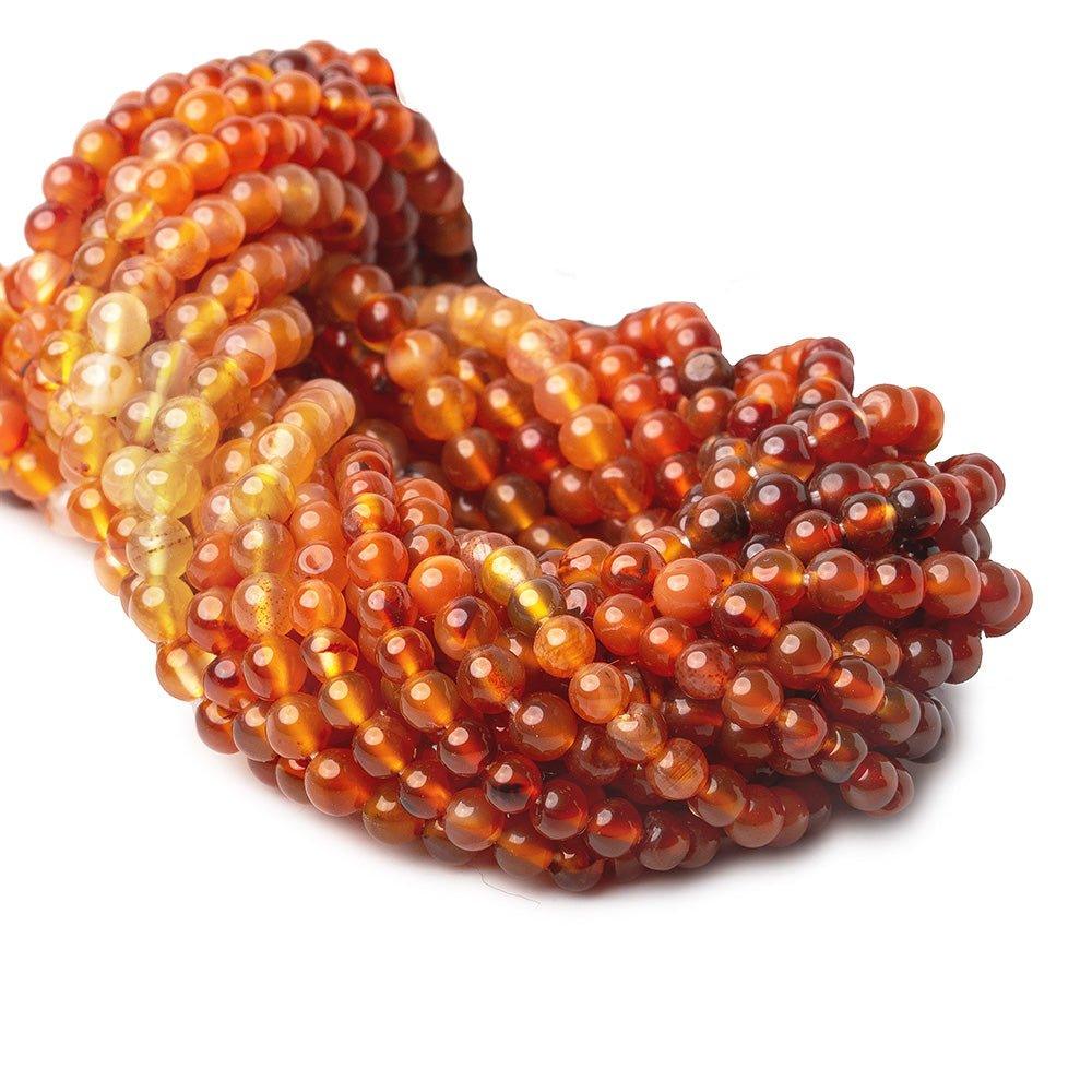 3mm Shaded Carnelian Round Beads, 14 inch - The Bead Traders