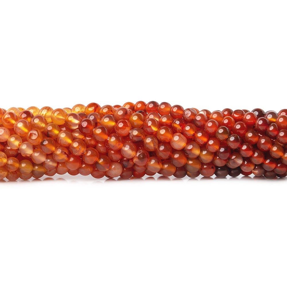 3mm Shaded Carnelian Round Beads, 14 inch - The Bead Traders