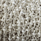 3mm Silver plated Brushed Rondelle Silver plated Chain by the foot - The Bead Traders
