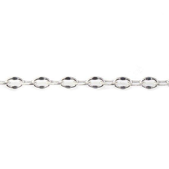 3mm Silver plated Divot Oval Link Chain by the Foot - The Bead Traders
