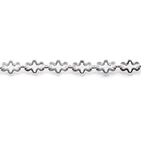 3mm Silver plated Fancy Cross Link Chain by the Foot - The Bead Traders