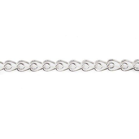 3mm Silver plated Loop Link Chain by the Foot - The Bead Traders